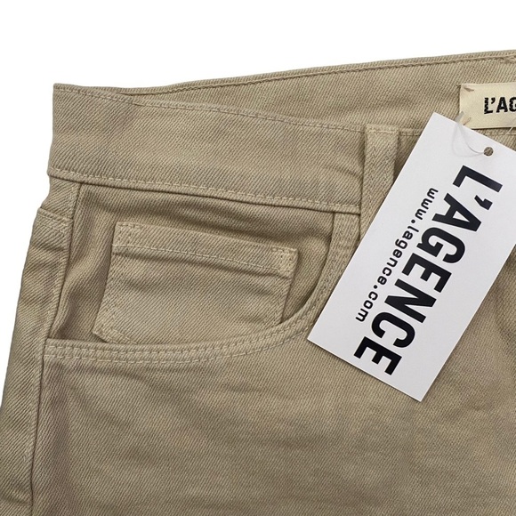 L'Agence Audrey Cut Off Cutoff Shorts Tan Beige Brown Denim Jean Shorts 25 - Picture 5 of 16